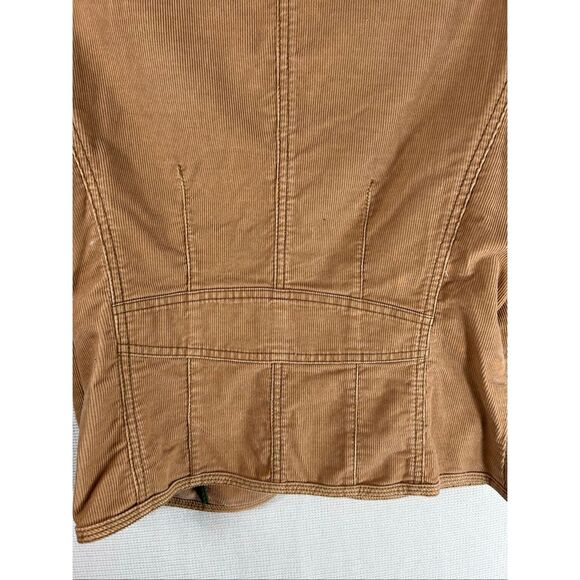 Preppy Ann Taylor LOFT Tan Corduroy Blazer Jacket Casual Fall Classic Y2K 10 - Picture 10 of 13